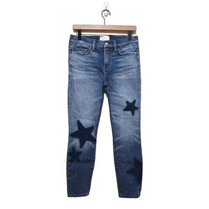 Current/Elliott Mid-Rise Skinny Jeans With Stars Sz 27